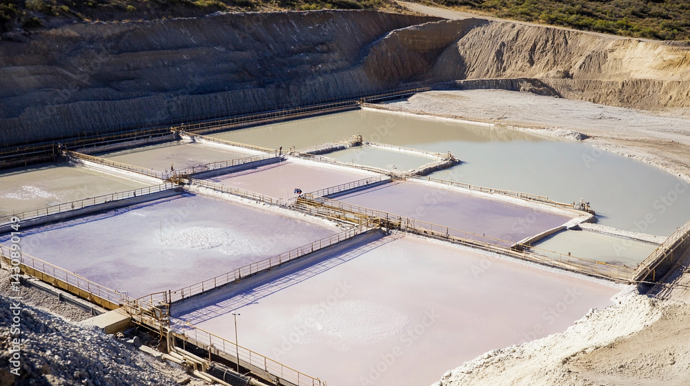 Poster Brine pools for lithium extraction process in a salt flat Generative AI