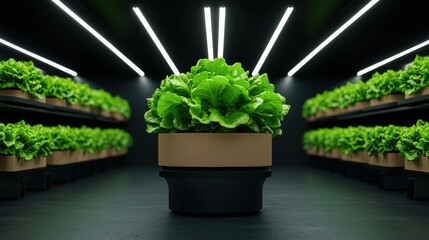 Futuristic urban farms with fully automated systems