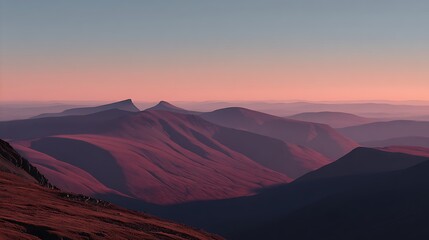 Fototapeta premium Mountain range sunset landscape photography