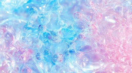 Abstract Colorful Bubbles and Molecules on Soft Pastel Background