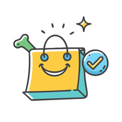 shopping success icon, shopping success vector illustration-simple illustration of shopping success, perfect for shopping success logos and icons