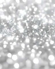 Abstract Silver Bokeh Background: Shimmering Lights