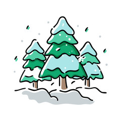 snowy forest icon, snowy forest vector illustration-simple illustration of snowy forest, perfect for snowy forest logos and icons