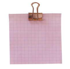 Empty note paper mockup. Message reminder card template isolated on transparent background. Pink...