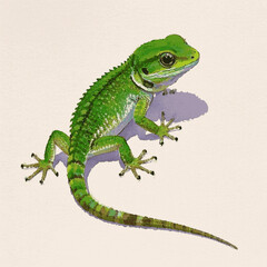 Jungle Whispers: watercolor climb gecko giraffe isolated watercolor vector illustration svg