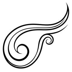 Tattoo-style-curl   vector design with decorative swirls for creative digital use.