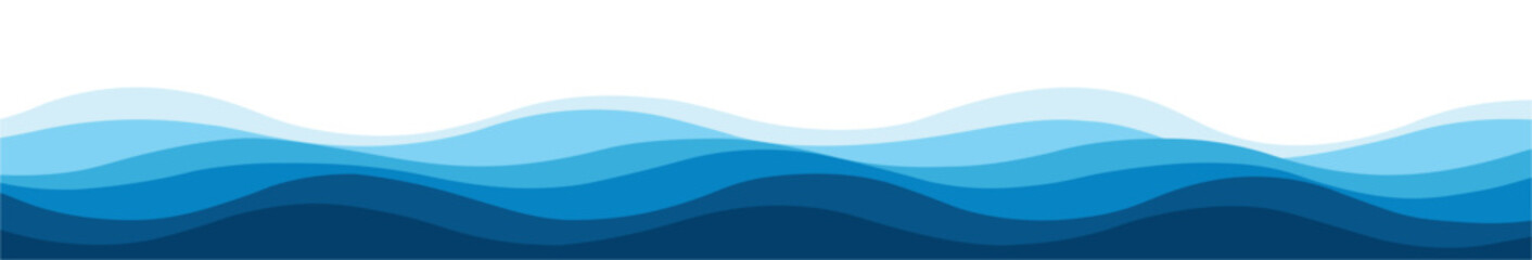 Light to dark blue wavy layers background for water sea, and ocean visuals.