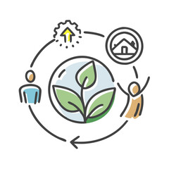 sustainable community icon, sustainable community vector illustration-simple illustration of sustainable community, perfect for sustainable community logos and icons