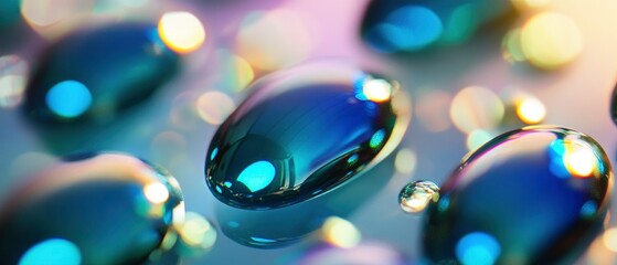 An extreme close-up of a woman's elegantly manicured nails, featuring a glossy, multi-chrome finish