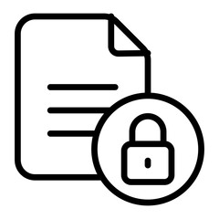 File Lock Vector Line Icon Design