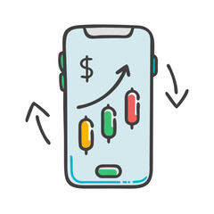trading app icon, trading app vector illustration-simple illustration of trading app, perfect for trading app logos and icons
