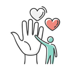 Obraz premium volunteer Copy icon, volunteer Copy vector illustration-simple illustration of volunteer Copy, perfect for volunteer Copy logos and icons