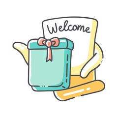 welcome package icon, welcome package vector illustration-simple illustration of welcome package, perfect for welcome package logos and icons