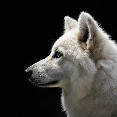 Obraz premium A white dog with blue eyes