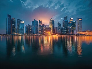 Fototapeta premium Urban Skyline Modern City Buildings Photography