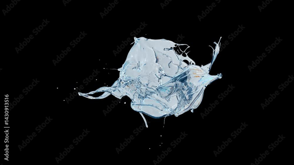 Canvas Prints smooth and elegant water spreading animation on transparent background
