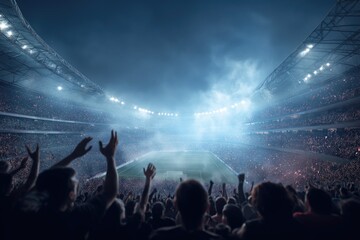 Soccer Stadium Celebrating Goal with Dramatic Movement