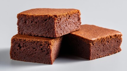 Gluten free homemade food isolated. Homemade Gluten Free Brownie with Clean Cut Edges on Gray Background