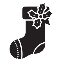 Christmas Christmas Stocking silhouette vector illustration 