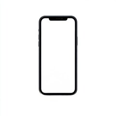 Modern cellphone with blank screen isolated on white background