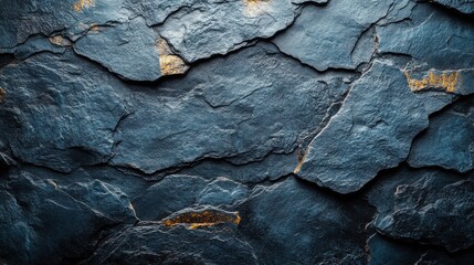 Deep Blue Slate Stone Texture Background Rugged Natural Irregular Rock Surface