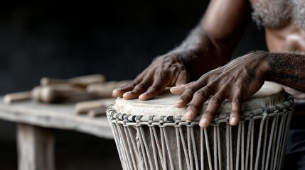 Close-up of hands playing a traditional drum (1)