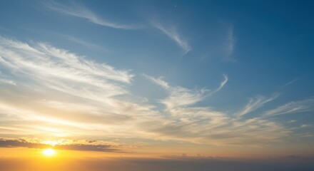 Beautiful Sky with Clouds at Sunset