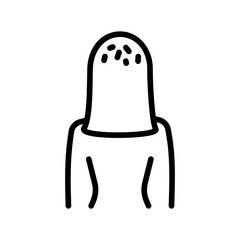 Dandruff on the Head of pretty Woman. Disease and Treatment of the Scalp and Hair. Symptoms of dandruff. Hair care, treatment, beauty line icon. For website marketing design, logo, app, template, ui, 