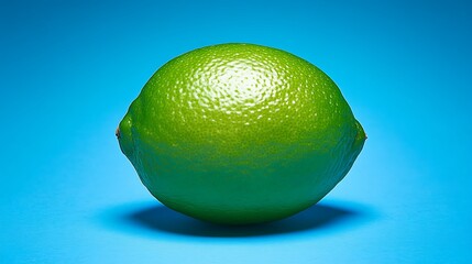 Fresh lime on a vibrant blue background