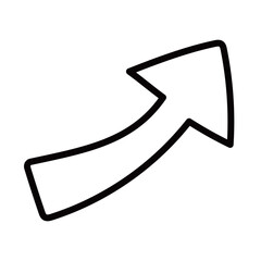 手書きのゆる矢印（UP）