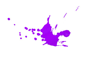 Naklejka premium Purple watercolor splash with dynamic splash effect on transparent background. Watercolor brush.