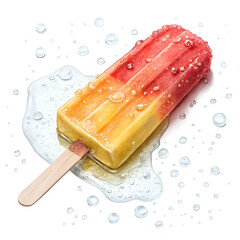 Watercolor popsicle illustration isolated on transparent background