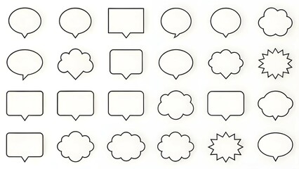 Obraz premium Set of Blank Speech Bubble Outlines