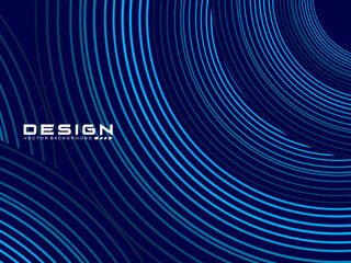 Abstract blue background with shiny circle lines geometric design. Abstract background with modern artistic gradient circular lines texture.	