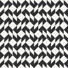 Black and white abstract geometric quilt pattern. High contrast geometric monochrome patchwork minimal background with triangles. Simple colors - easy to recolor. Color block vector illustration.