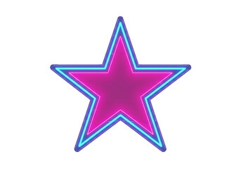 Obraz premium Vibrant Neon Pink and Blue Star Graphic Design on transparent background.