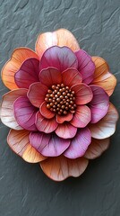 Unique 3D floral sculpture in pink high resolution picture