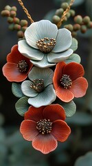 Vertical floral art in vivid colors high resolution picture