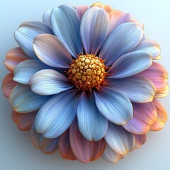 Vibrant blue and orange flower design high resolution picture