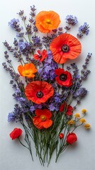 Vibrant bouquet of mixed wildflowers high resolution picture