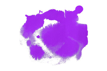 Purple watercolor splash with dynamic splash effect on transparent background. Watercolor brush.