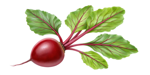 Beetroot fresh red beet with leaves and a half isolated transparent background png