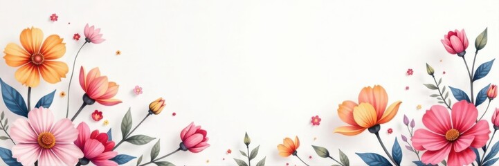 Subtle hand-drawn floral watercolor Creative minimalist abstract backdrop , painted, delicate, art