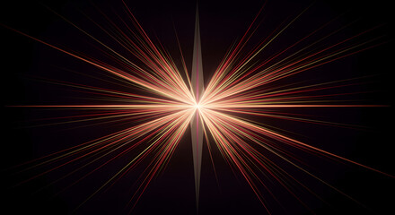 Fototapeta premium Radiant Explosion Of Light With Symmetrical Geometric Abstract Design
