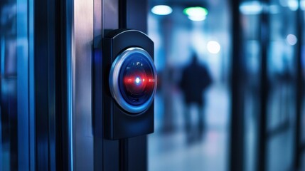 Modern security access control system on a building entrance.