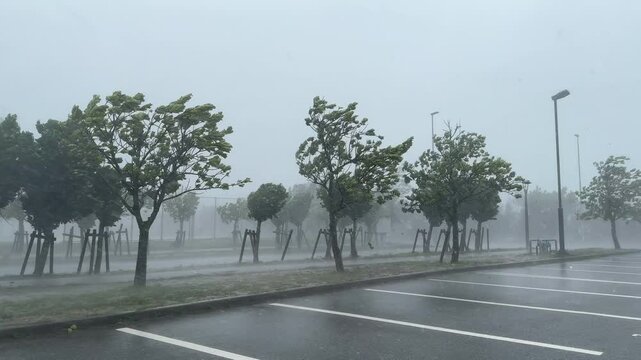 Powerful Gusts Of Wind Lash Town As Hurricane Makes Landfall - Khanun
