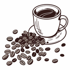 Obraz premium charcoal-coffee-bg Coffee Background Design for Digital Use 