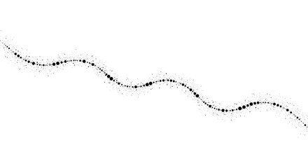 Abstract Wavy Dotted Line Flow Isolated On White Background For Digital Use