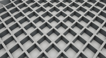 Abstract Perspective Gray Tiled Grid Structure Industrial Texture Background