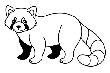 Wild Red Panda Sketch Vector